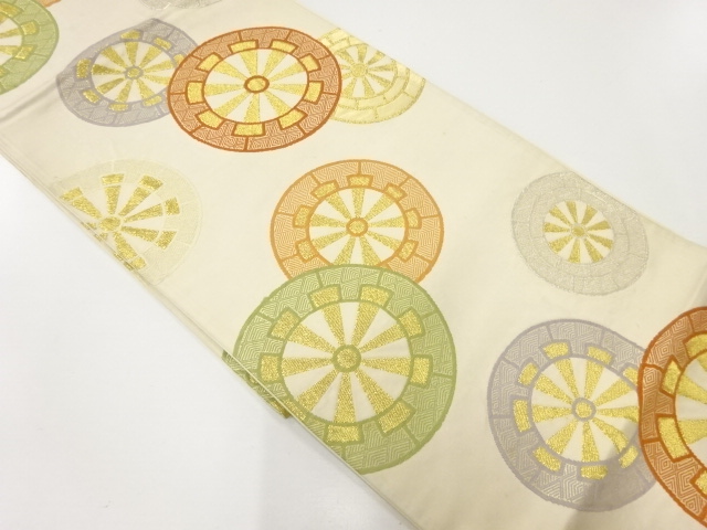 JAPANESE KIMONO / ANTIQUE FUKURO OBI / SILK / WOVEN GENJIGURUMA